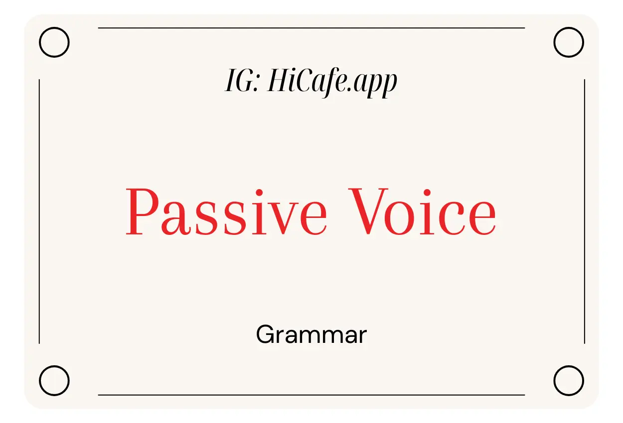 English Grammar Passive Voice