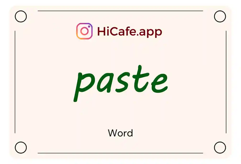 Meaning and usage of paste word