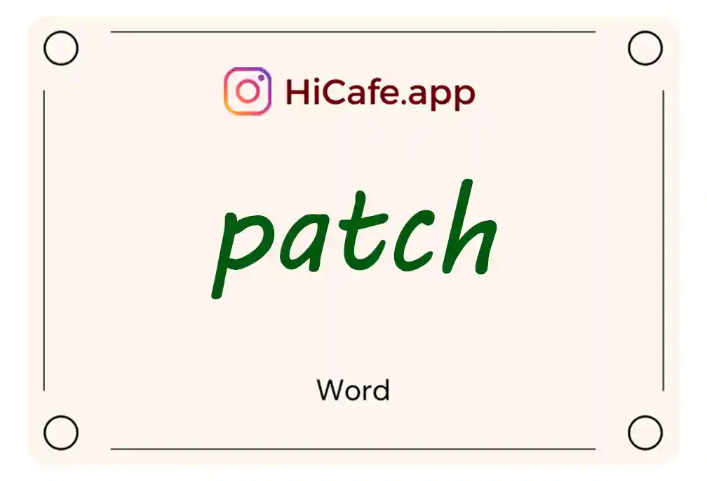 Meaning and usage of patch word