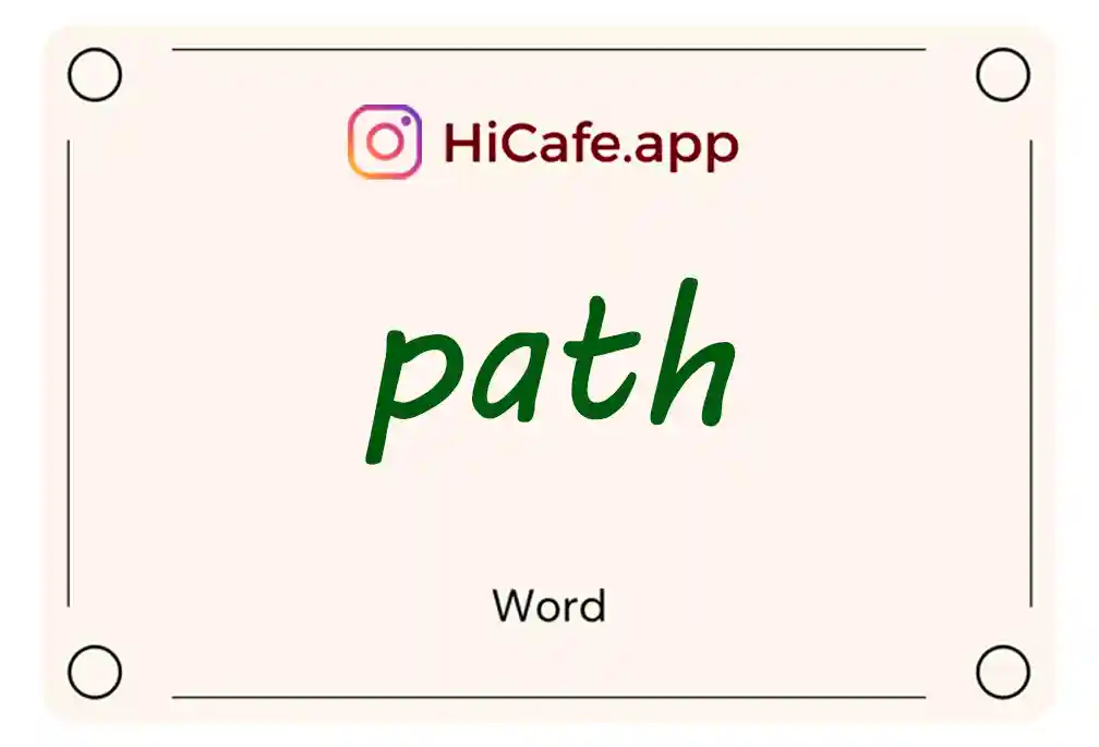 Meaning and usage of path word