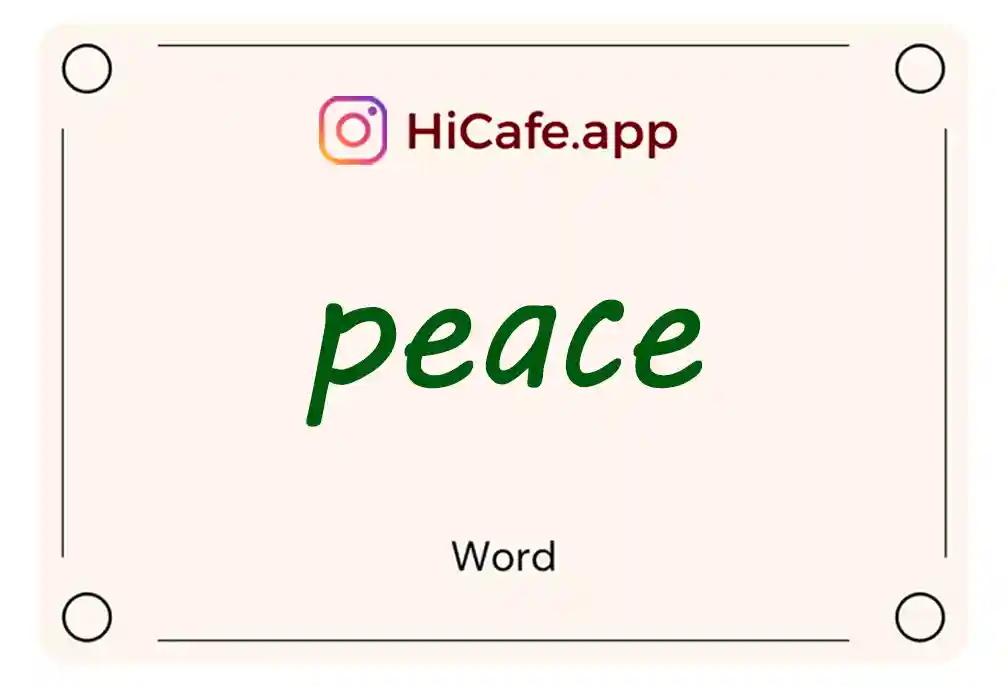 Meaning and usage of peace word