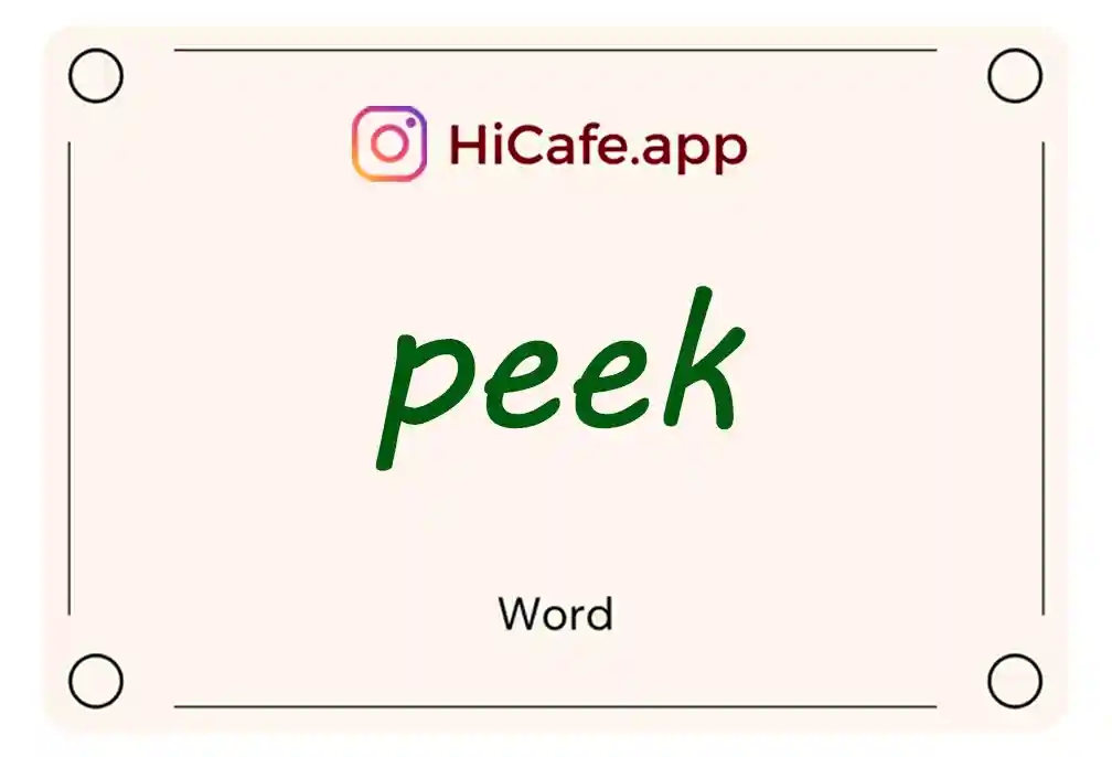 Meaning and usage of peek word