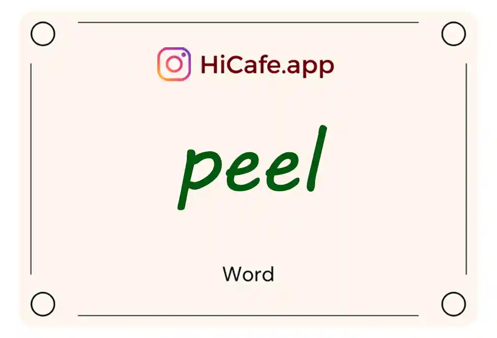 Meaning and usage of peel word