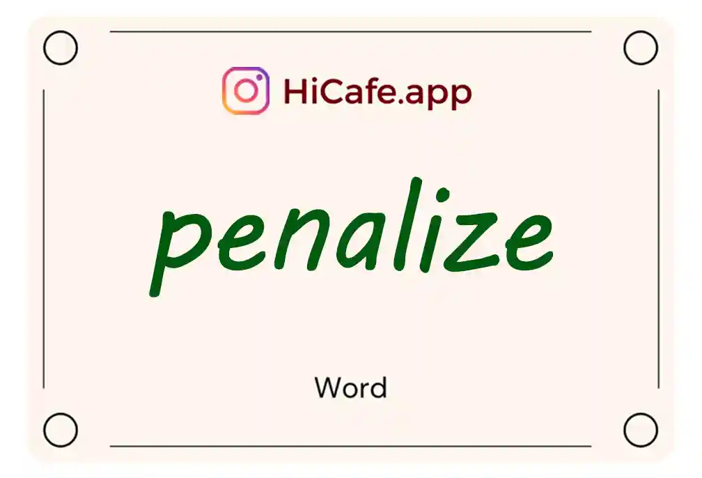 Meaning and usage of penalize word