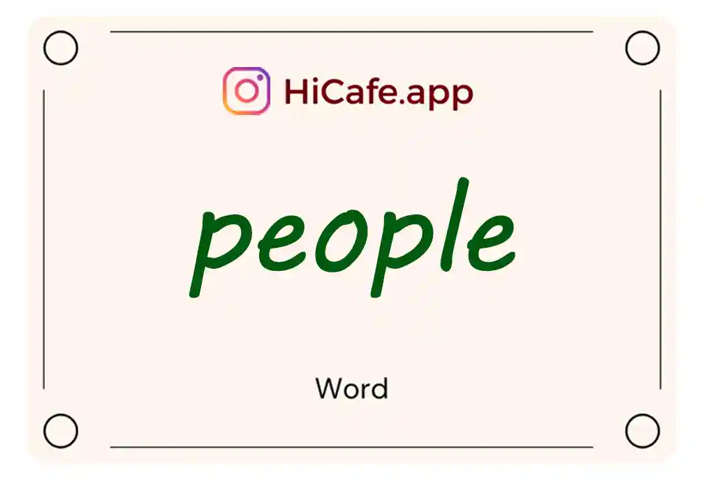 Meaning and usage of people word