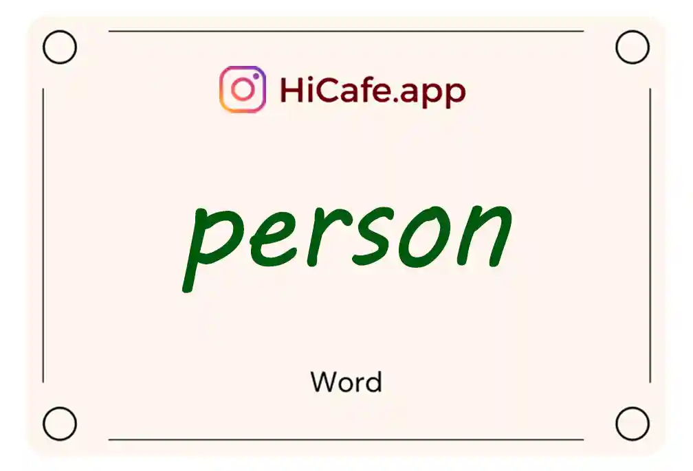 Meaning and usage of person word