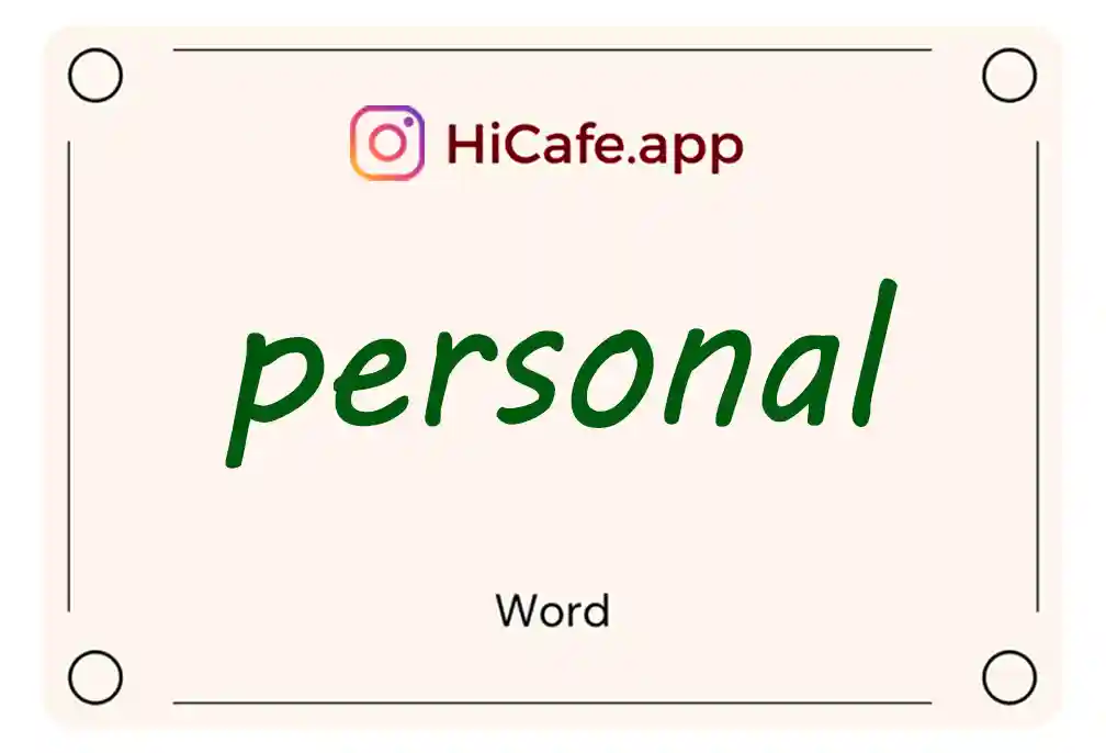 Meaning and usage of personal word