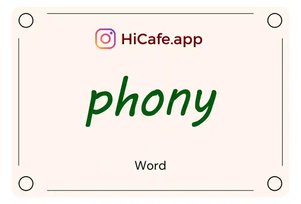 Meaning and usage of phony word