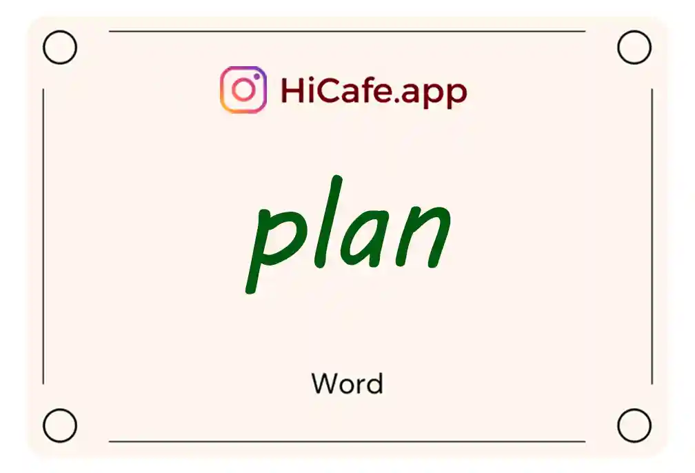 Meaning and usage of plan word