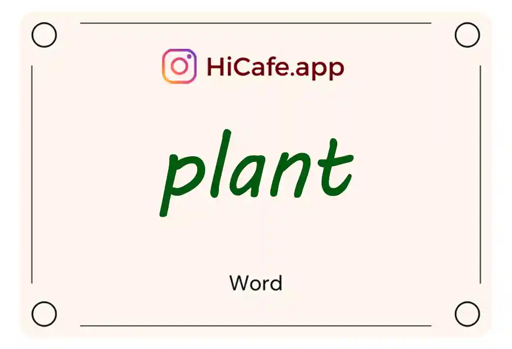 Meaning and usage of plant word