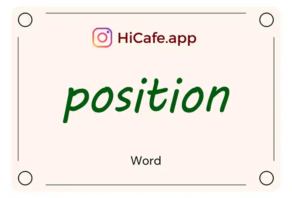 Meaning and usage of position word