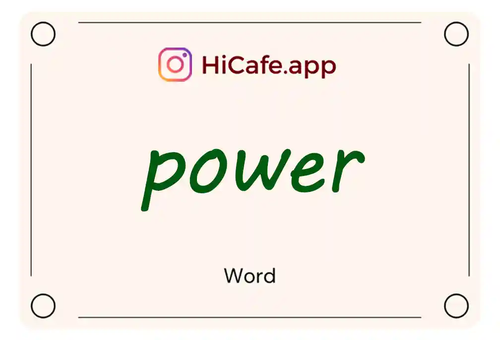 Meaning and usage of power word