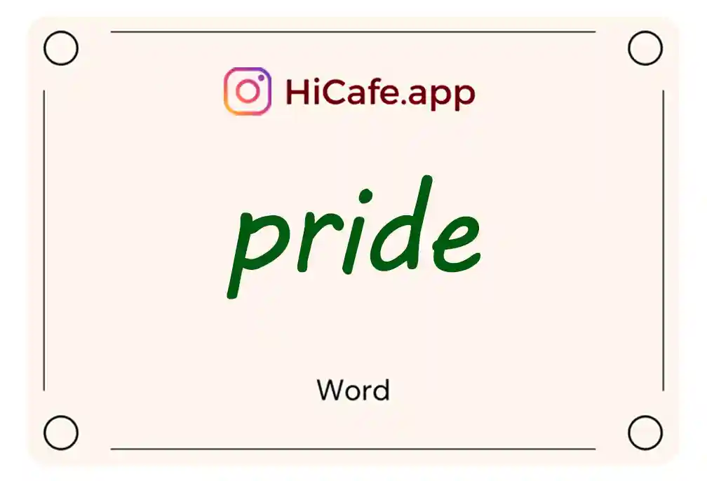 Meaning and usage of pride word