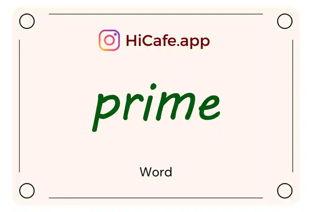 Meaning and usage of prime word