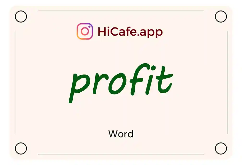 Meaning and usage of profit word