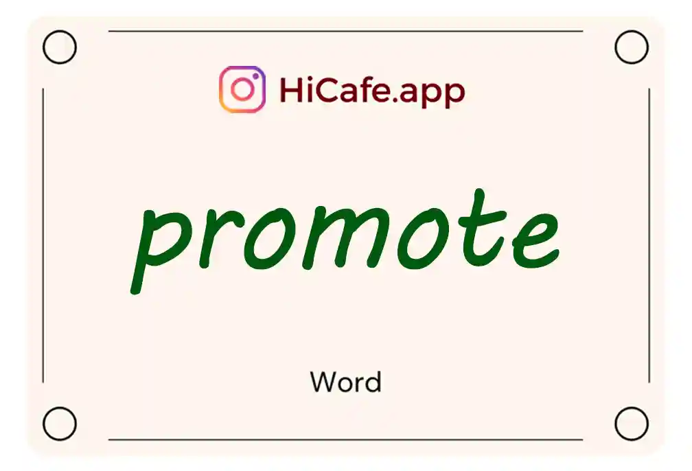 Meaning and usage of promote word