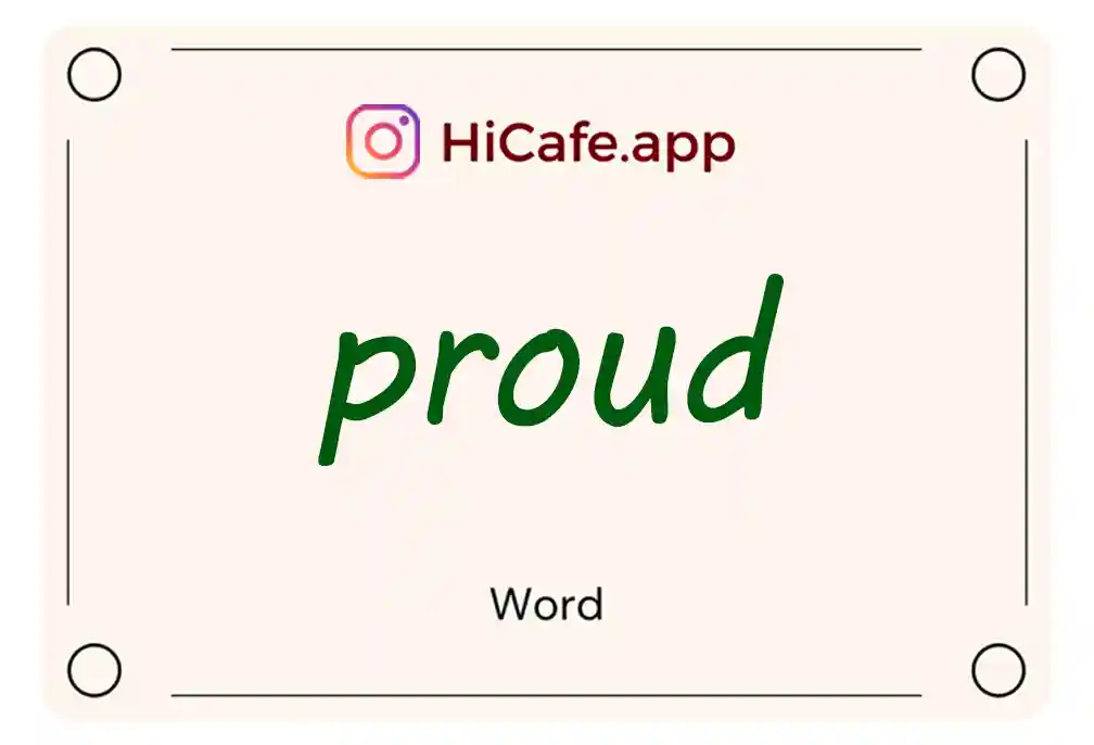 Meaning and usage of proud word