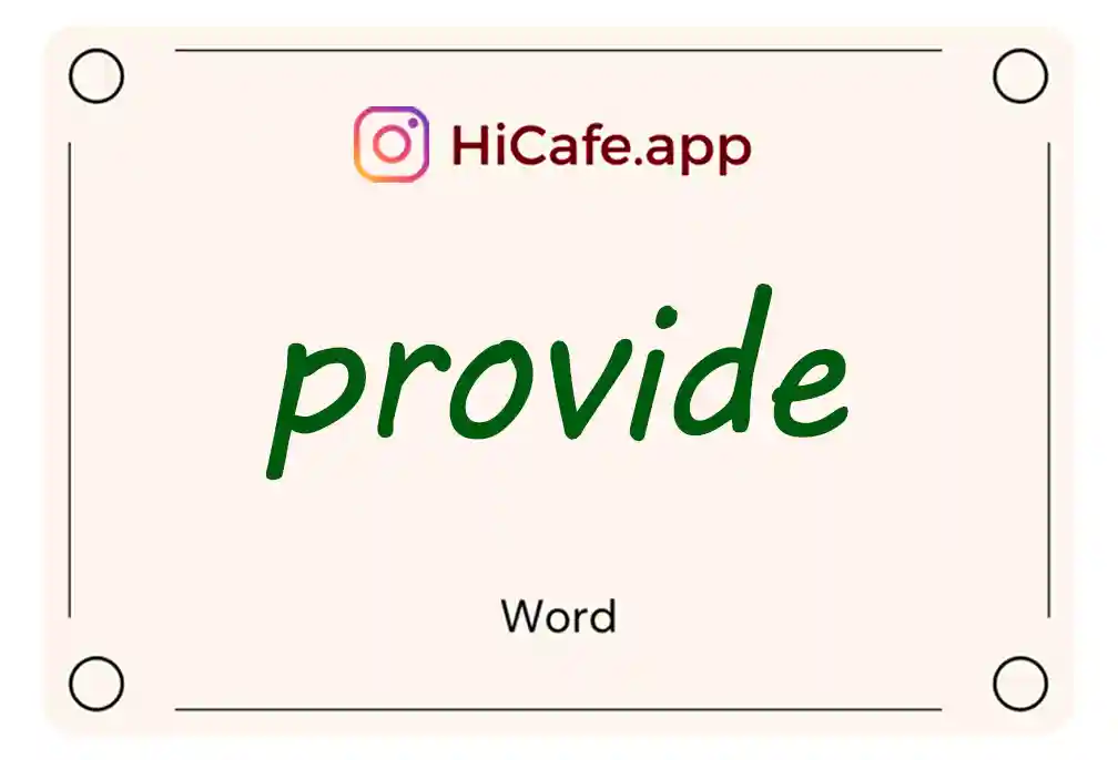 Meaning and usage of provide word