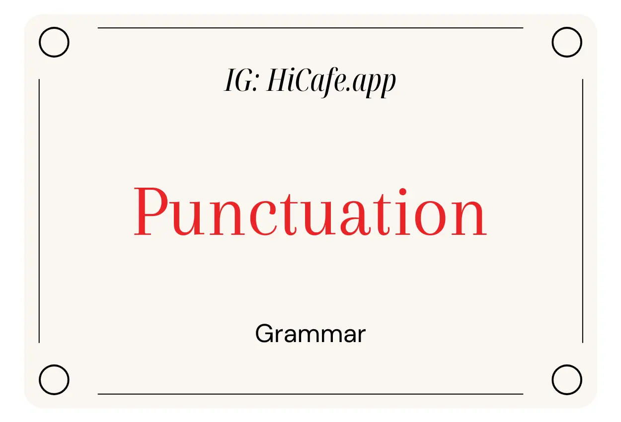 English Grammar Punctuation