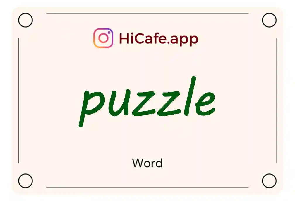 Meaning and usage of puzzle word