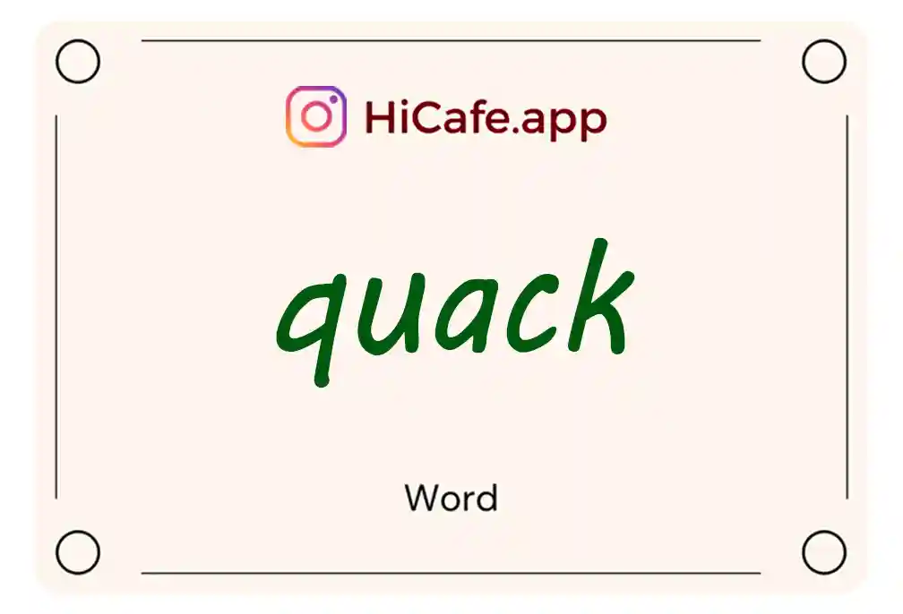 Meaning and usage of quack word