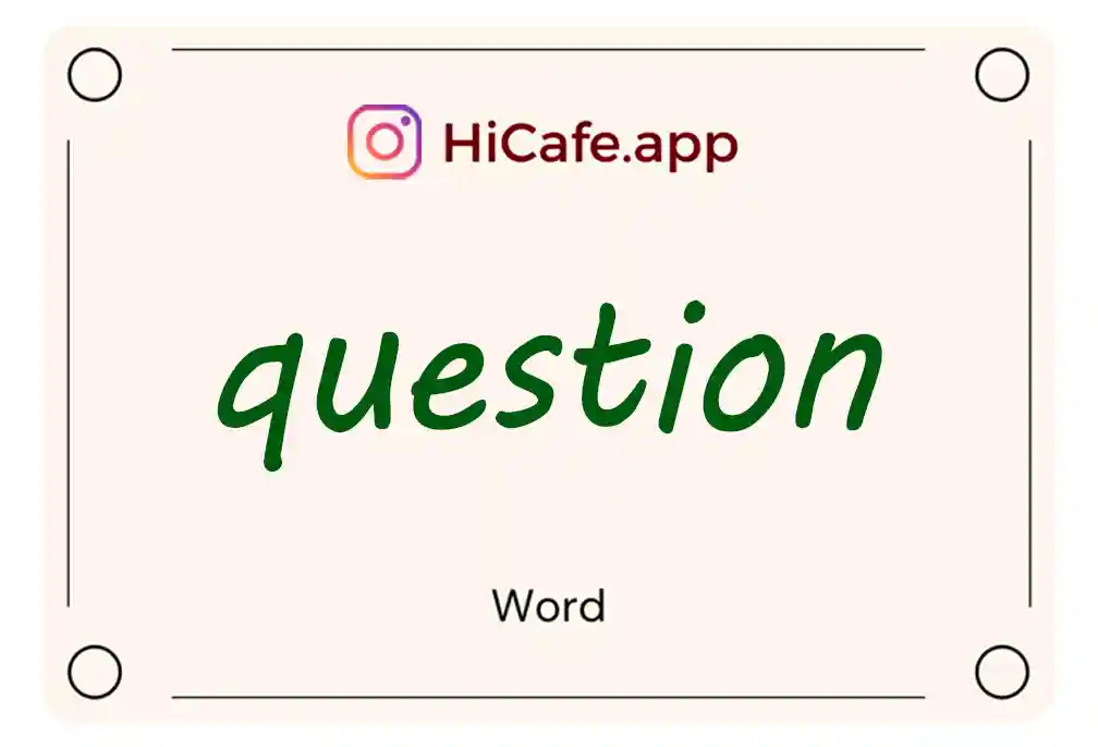 Meaning and usage of question word