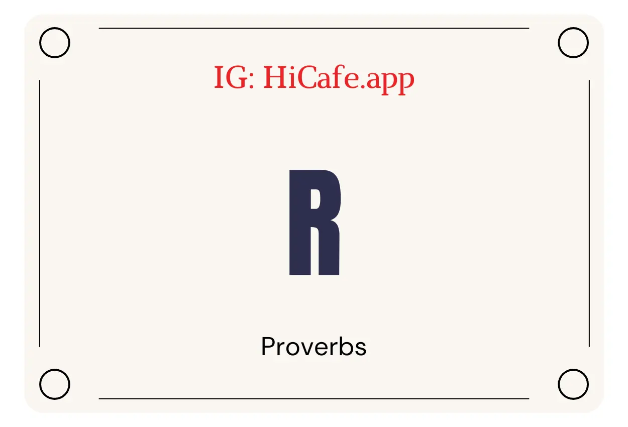 American proverb words - letter R