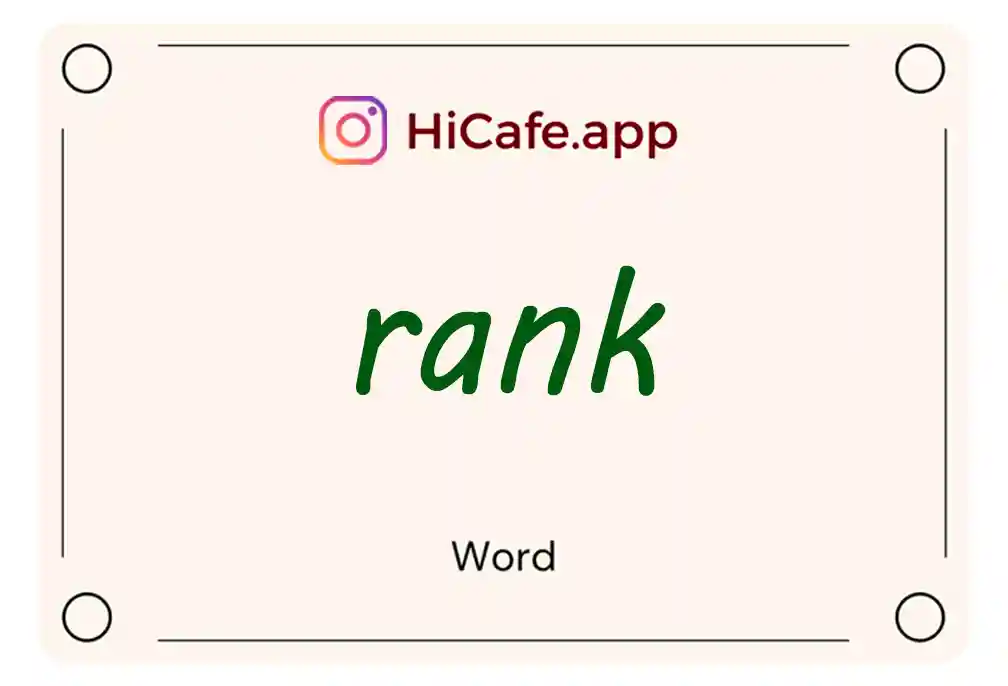 Meaning and usage of rank word