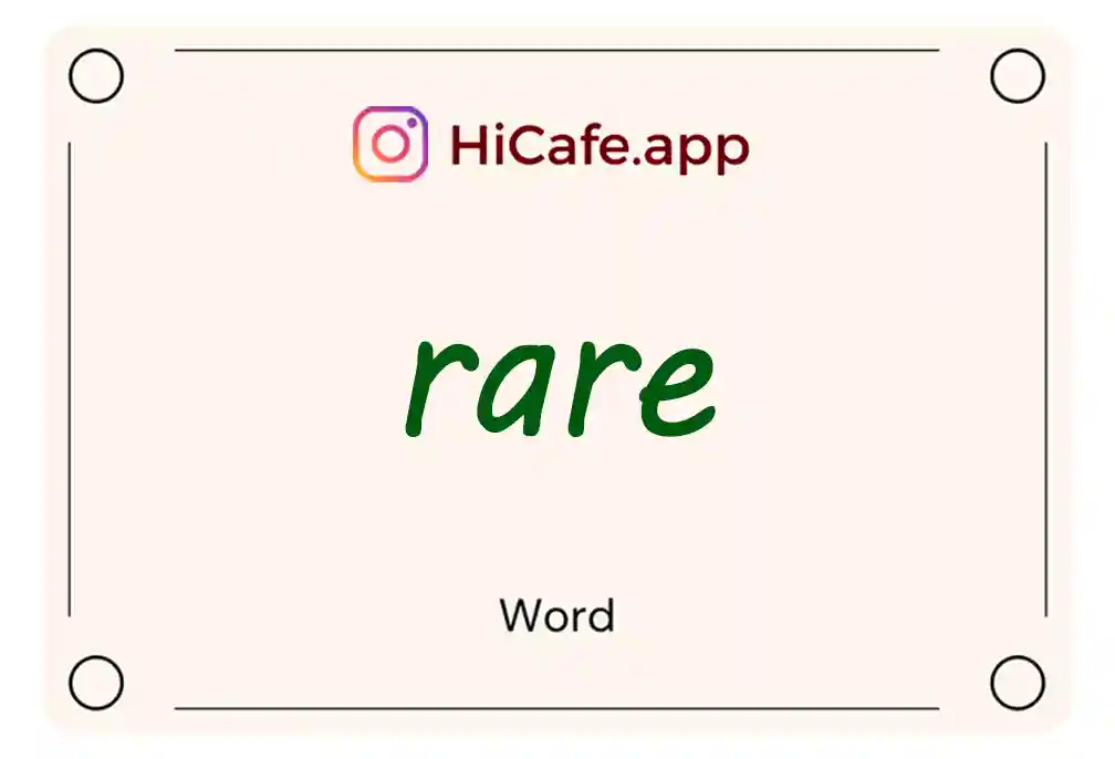 Meaning and usage of rare word