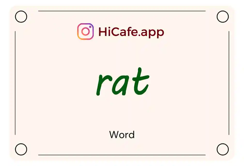 Meaning and usage of rat word