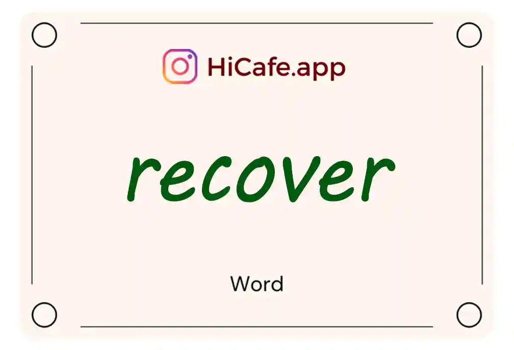 Meaning and usage of recover word