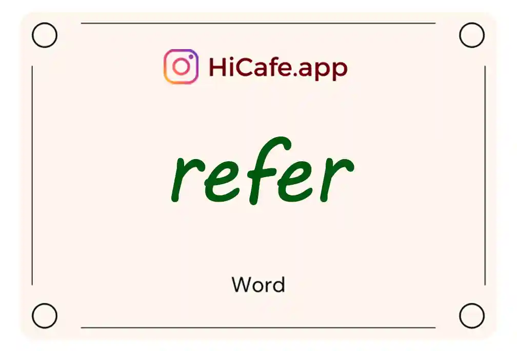 Meaning and usage of refer word