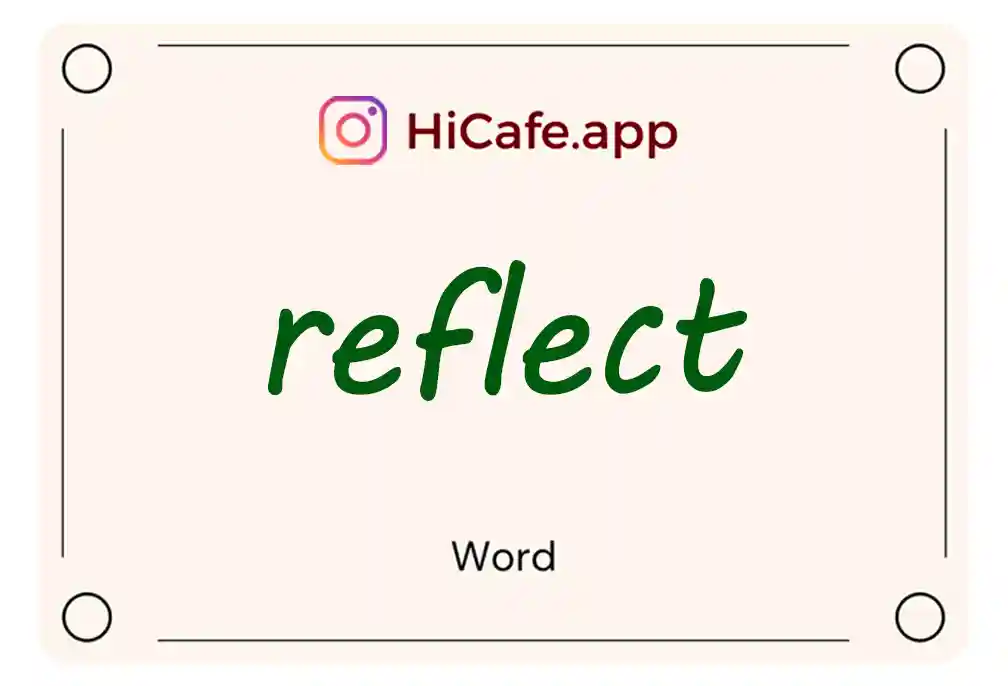 Meaning and usage of reflect word