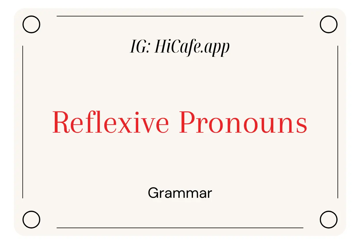 English Grammar Reflexive Pronouns