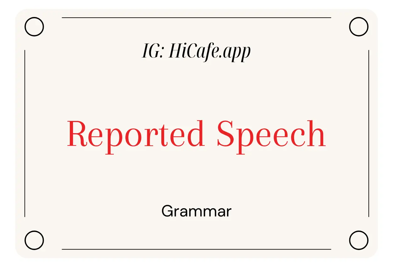 reported speech grammar