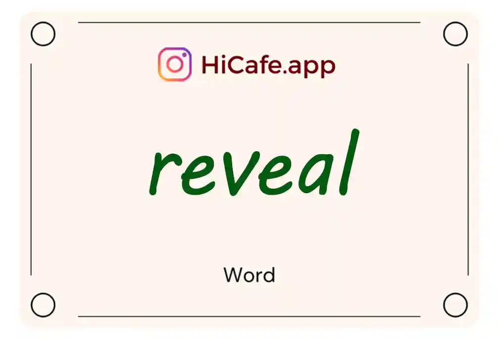 Meaning and usage of reveal word