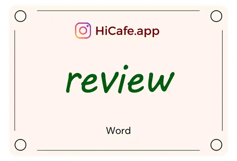 Meaning and usage of review word