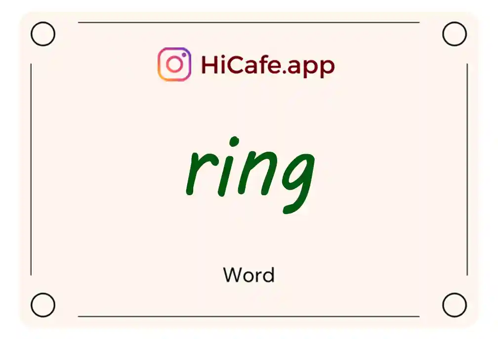 Meaning and usage of ring word