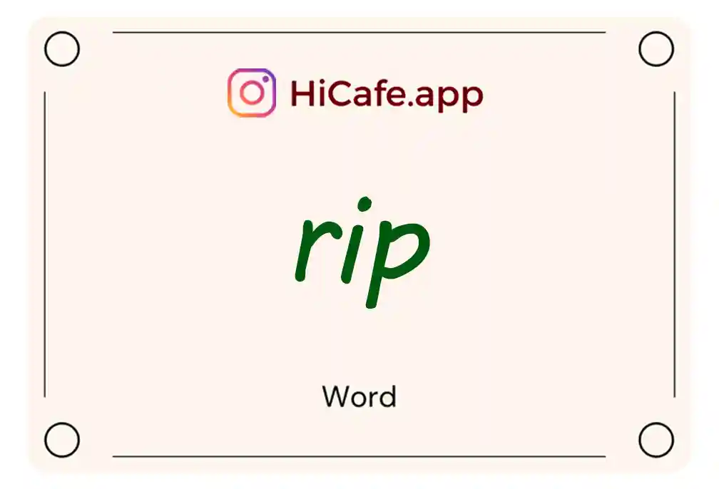 Meaning and usage of rip word