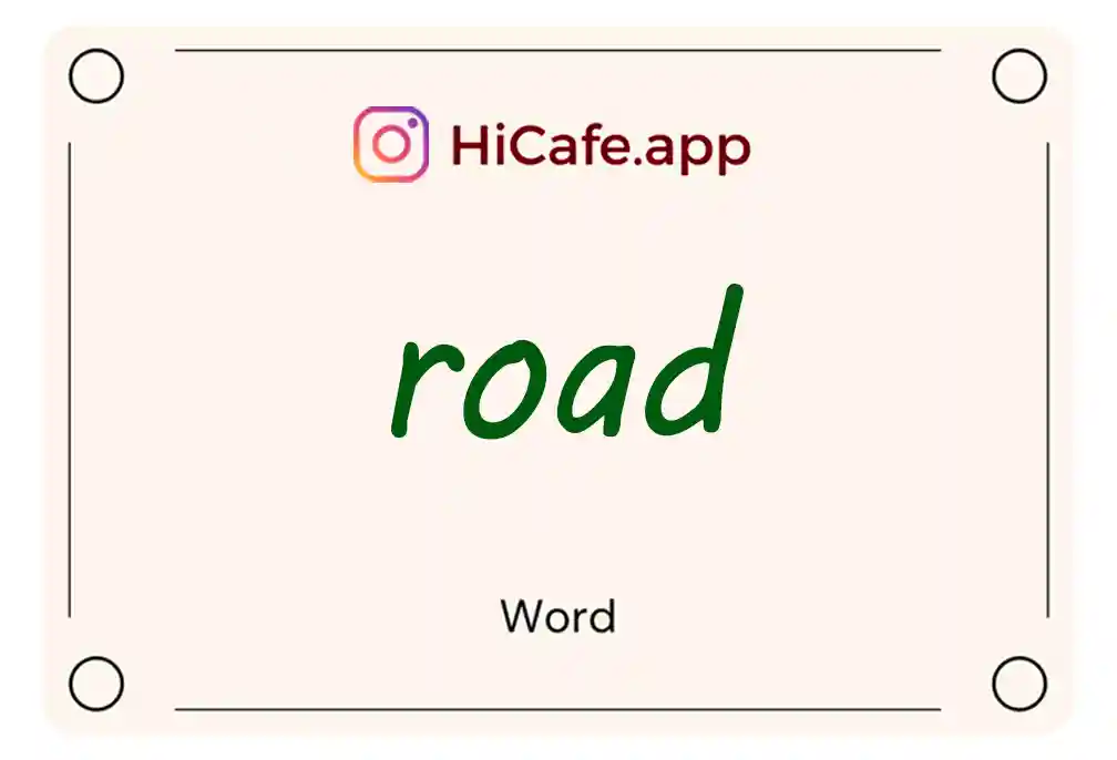 Meaning and usage of road word