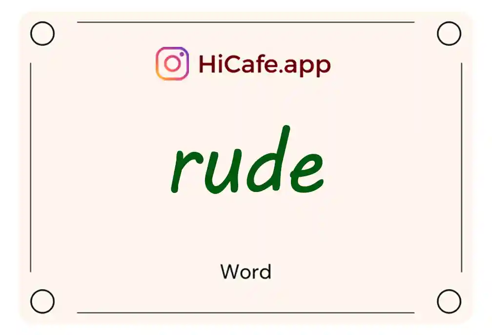 Meaning and usage of rude word