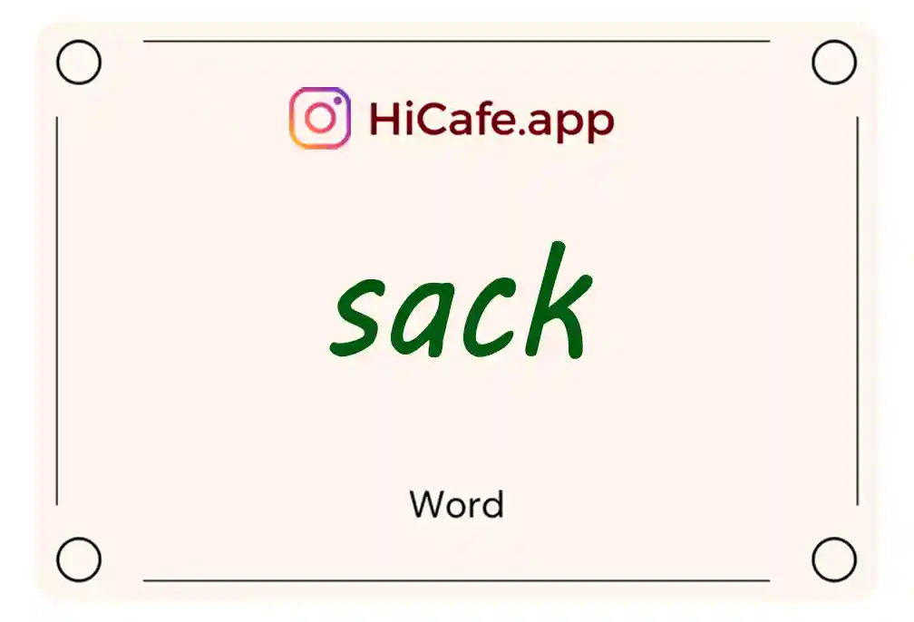 Meaning and usage of sack word