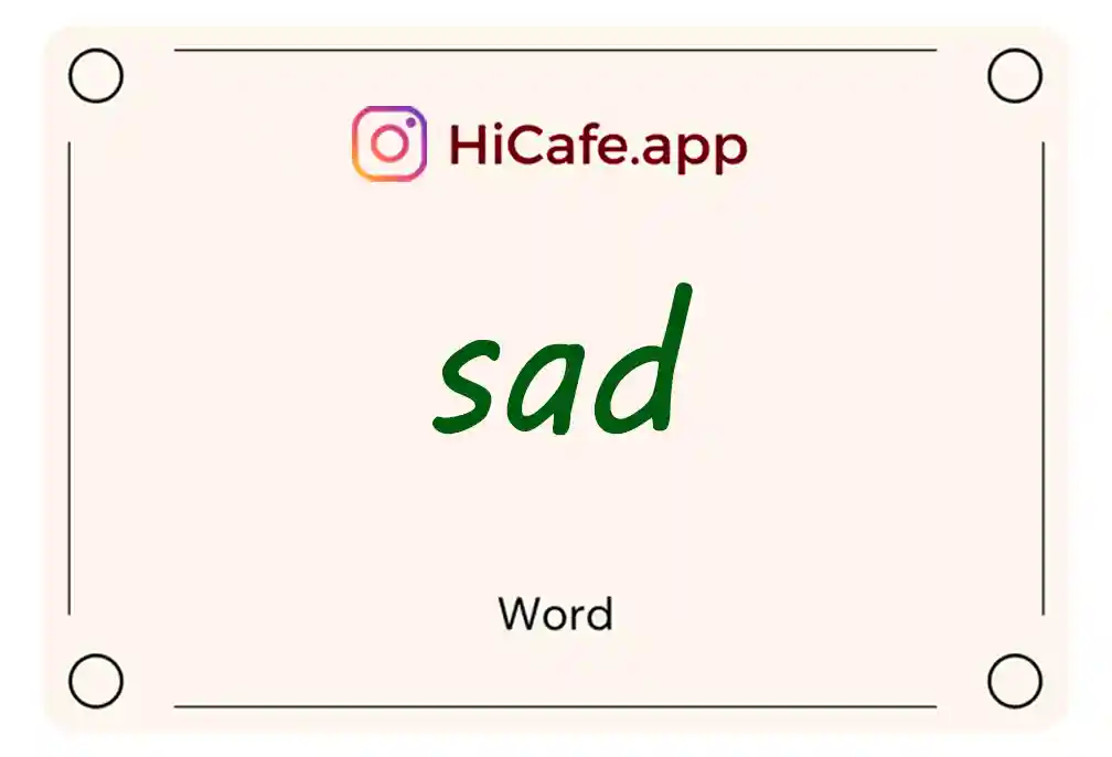 Meaning and usage of sad word
