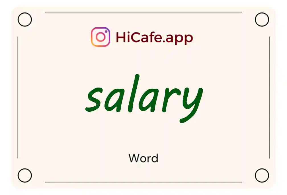 Meaning and usage of salary word