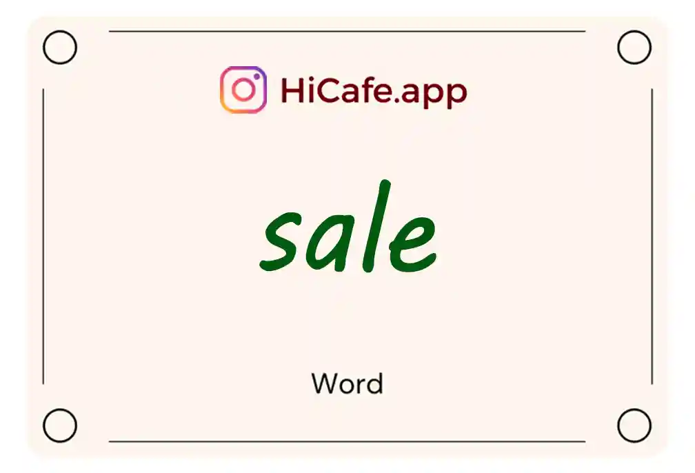 Meaning and usage of sale word