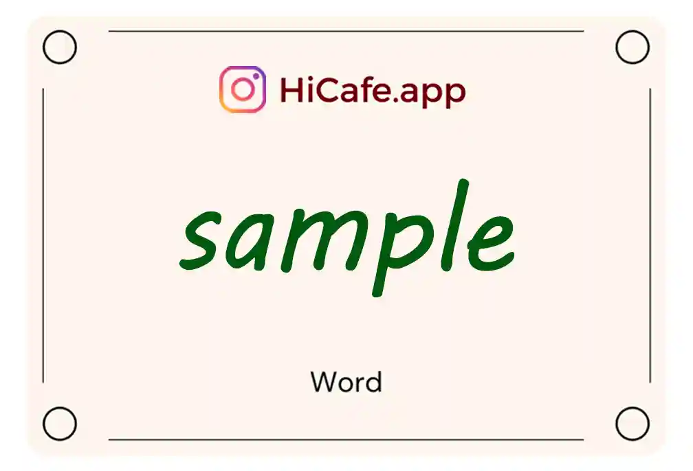 Meaning and usage of sample word