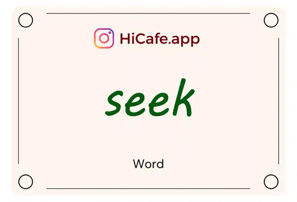 Meaning and usage of seek word