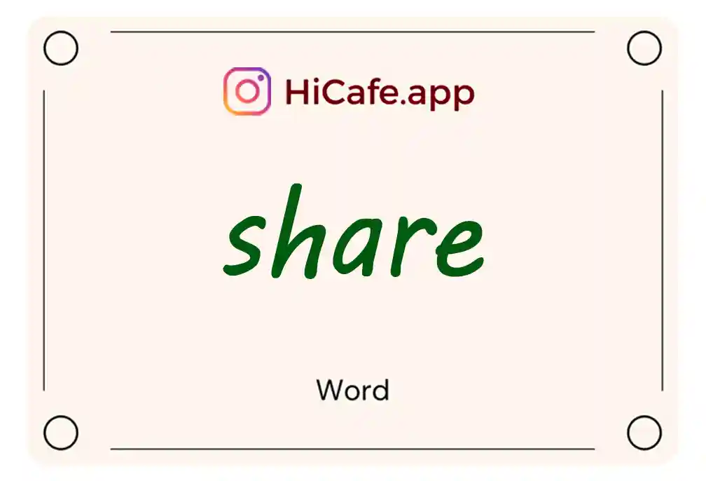 Meaning and usage of share word