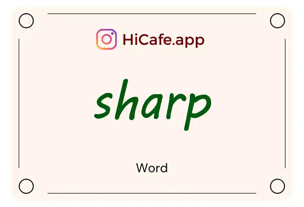 Meaning and usage of sharp word