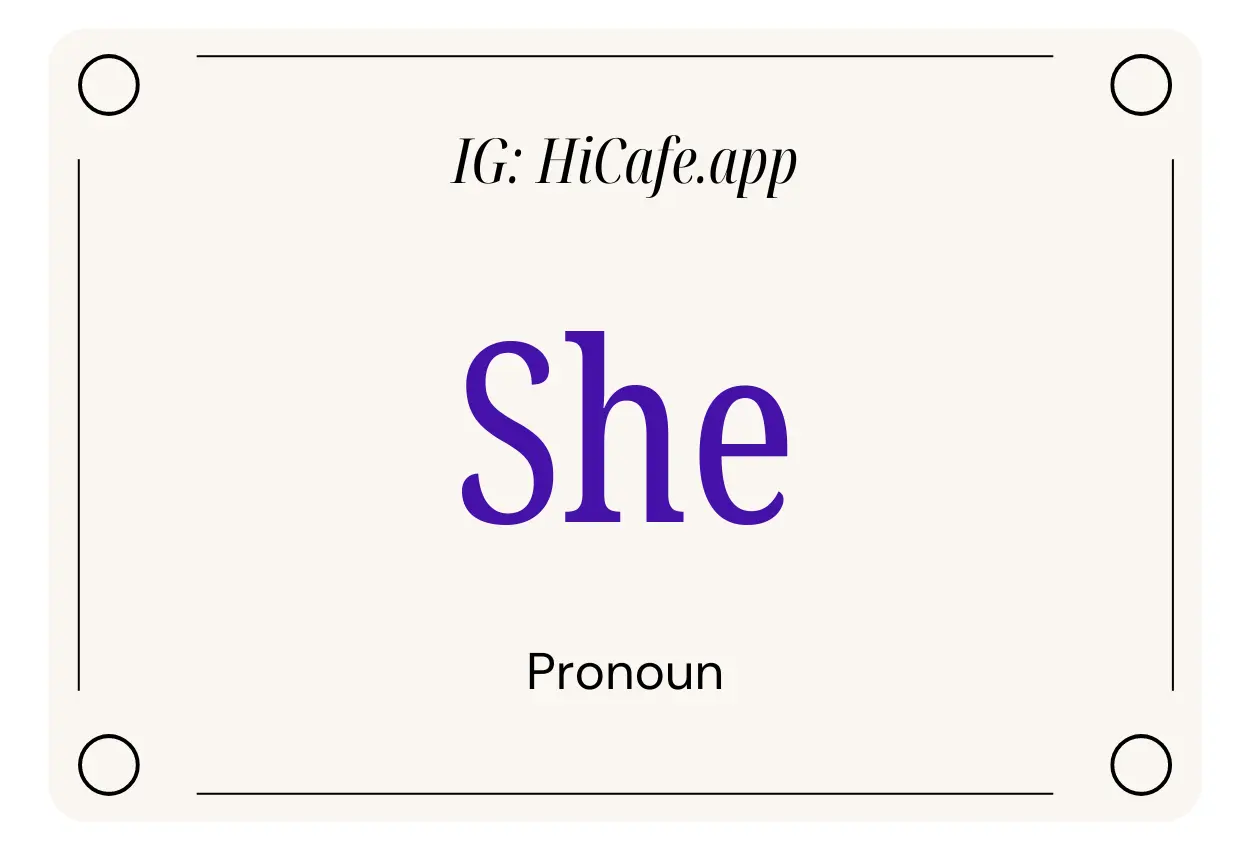 English Pronoun She